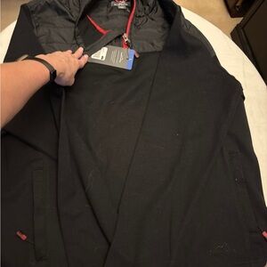 Eddie Bauer mixed media pullover